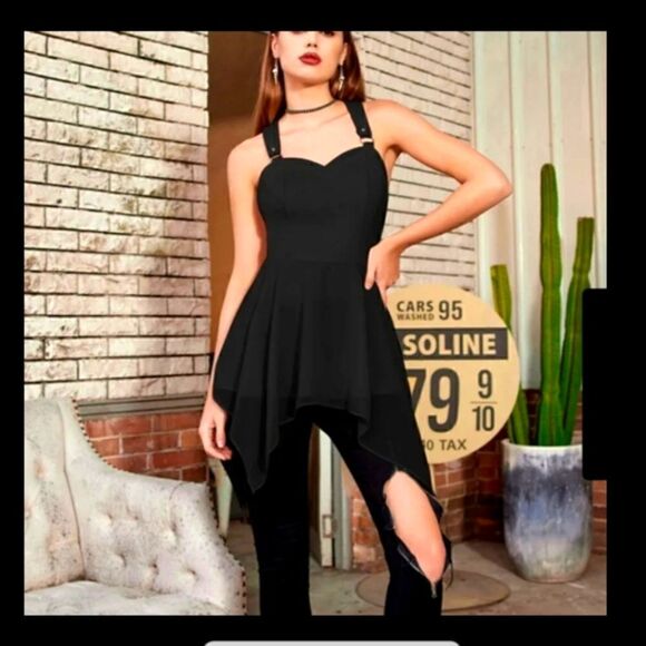 Sweetheart Neck Patchwork Irregular Hem Top Dress Large new - Picture 1 of 15